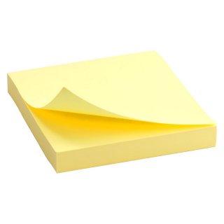 Blok karteczek samoprzylepnych 75x75mm, 100 arkuszy, żółty, Axent
