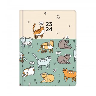 Kalendarz tygodniowy B6 2023/2024 18-miesięczny Koty, Albi