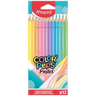 Kredki Colorpeps pastel trójkątne 12 kolorów, Maped
