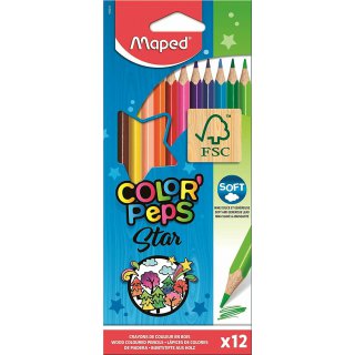 Kredki trójkątne Colorpeps 12 kolorów, Maped