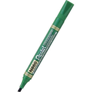 Marker permanentny ze ściętą końcówką N80 zielony, Pentel