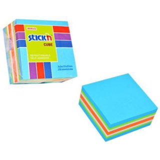 Notes samoprzylepny 50 x 50 mm niebieski mix pastel i neon, Stick`n